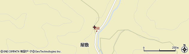 福島県西会津町（耶麻郡）宝坂大字屋敷（滝ノ下）周辺の地図
