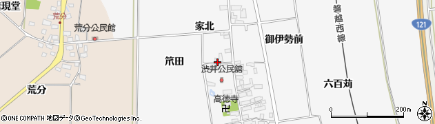 福島県喜多方市豊川町一井（笊田）周辺の地図