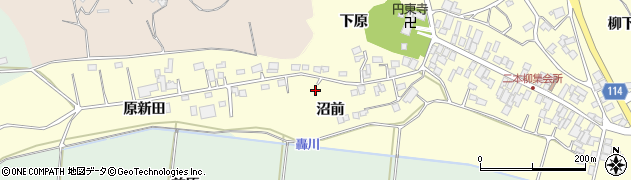福島県二本松市渋川沼前周辺の地図