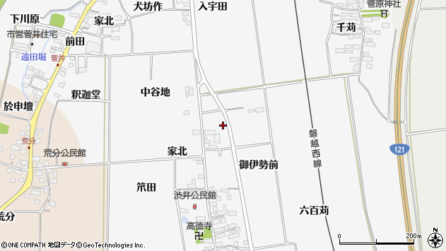 〒966-0912 福島県喜多方市豊川町一井の地図