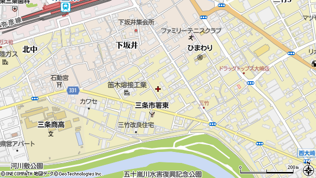 〒955-0041 新潟県三条市三竹の地図
