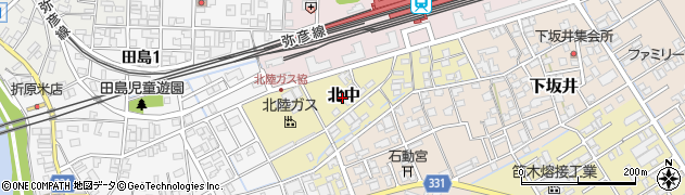 新潟県三条市北中周辺の地図