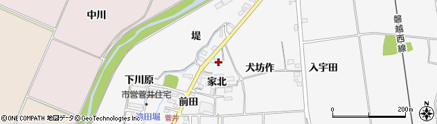 福島県喜多方市豊川町一井家北2624周辺の地図