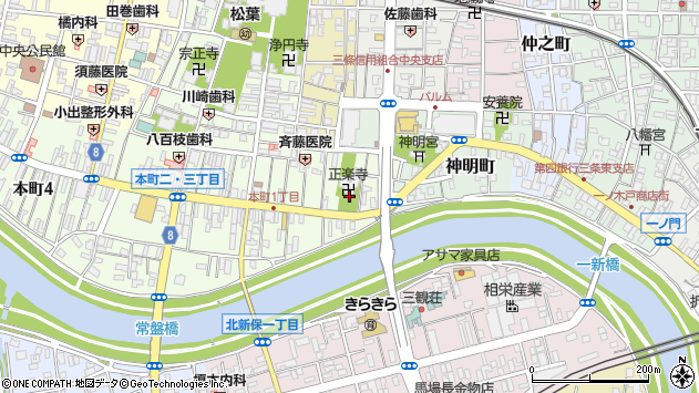 〒955-0071 新潟県三条市本町の地図