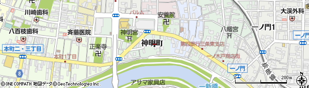 新潟県三条市神明町周辺の地図