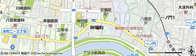 新潟県三条市神明町周辺の地図