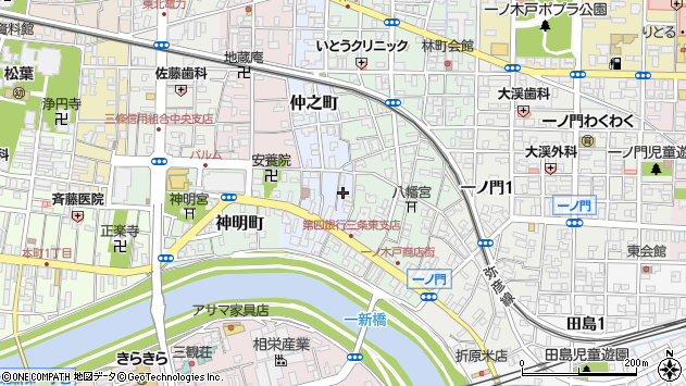 〒955-0062 新潟県三条市仲之町の地図