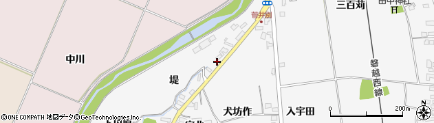 福島県喜多方市豊川町一井犬坊作周辺の地図