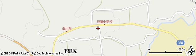 福島県西会津町（耶麻郡）群岡（下野尻甲）周辺の地図