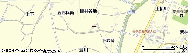 福島県二本松市渋川閏井谷地周辺の地図