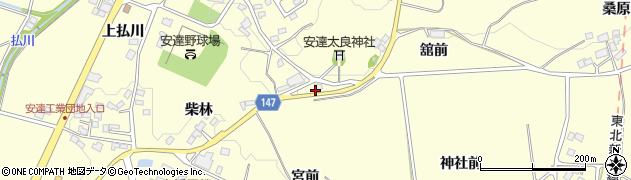 福島県二本松市渋川（宮前）周辺の地図