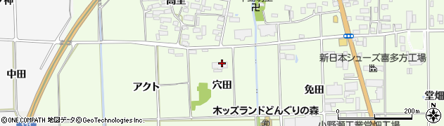 福島県喜多方市豊川町高堂太（穴田）周辺の地図