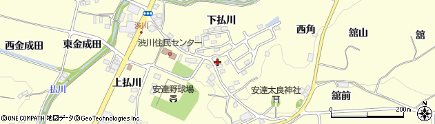 福島県二本松市渋川（下払川）周辺の地図