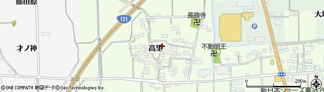 福島県喜多方市豊川町高堂太（高里）周辺の地図