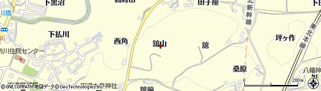福島県二本松市渋川舘山周辺の地図