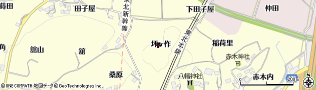 福島県二本松市渋川（坪ヶ作）周辺の地図