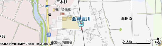福島県喜多方市周辺の地図