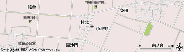 福島県喜多方市豊川町米室小池野周辺の地図