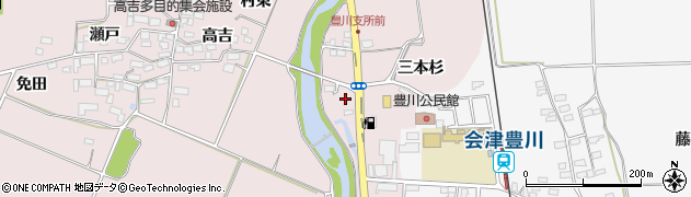 福島県喜多方市豊川町米室（樋ノ下）周辺の地図