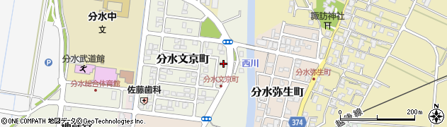 新潟県燕市分水文京町166周辺の地図