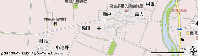福島県喜多方市豊川町米室（南ノ台）周辺の地図