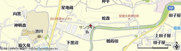 福島県二本松市渋川蛇森周辺の地図