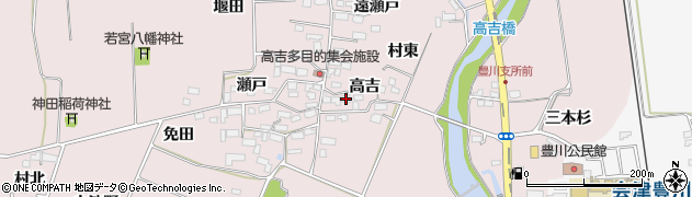 福島県喜多方市豊川町米室高吉4376周辺の地図