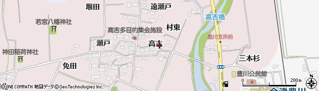 福島県喜多方市豊川町米室高吉4368周辺の地図