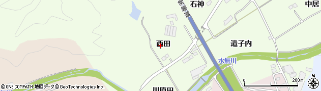 福島県南相馬市原町区石神（西田）周辺の地図