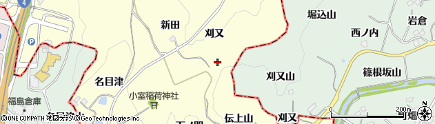 福島県福島市松川町下川崎（刈又）周辺の地図