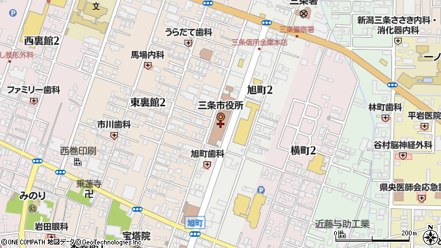 〒955-0000 新潟県三条市（以下に掲載がない場合）の地図