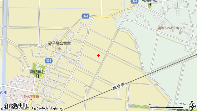 〒959-0103 新潟県燕市砂子塚の地図