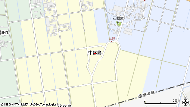 〒955-0016 新潟県三条市牛ケ島の地図