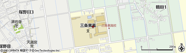 新潟県立三条東高等学校　進路指導室周辺の地図
