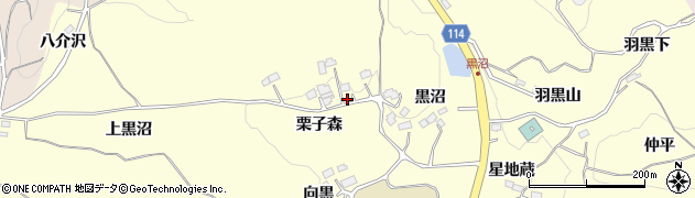 福島県二本松市渋川栗子森周辺の地図