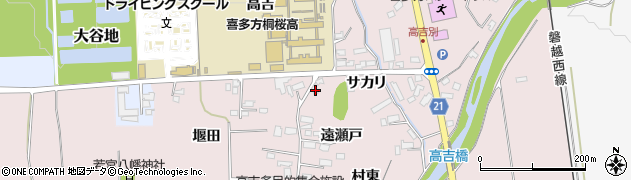 福島県喜多方市豊川町米室遠瀬戸周辺の地図
