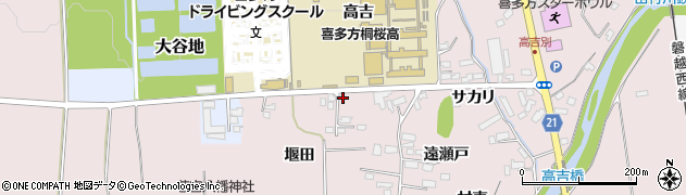 福島県喜多方市豊川町米室（堰田）周辺の地図
