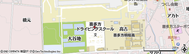 福島県喜多方市大谷地周辺の地図