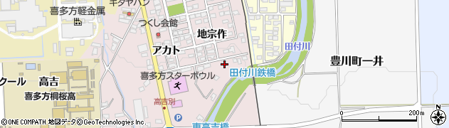 福島県喜多方市豊川町米室地蔵免周辺の地図