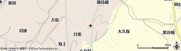 福島県二本松市吉倉諏訪越周辺の地図