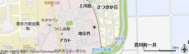 福島県喜多方市豊川町米室大上川原周辺の地図