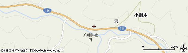 福島県川俣町（伊達郡）小綱木（沢）周辺の地図