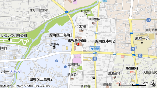 〒975-0000 福島県南相馬市（以下に掲載がない場合）の地図
