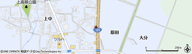 福島県喜多方市関柴町上高額原田周辺の地図