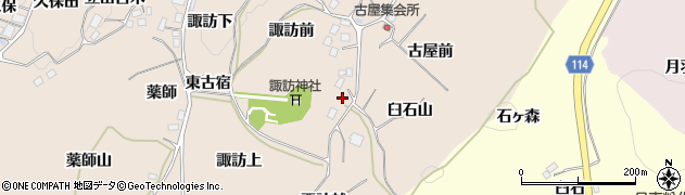 福島県二本松市吉倉（上古屋）周辺の地図