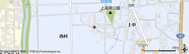 福島県喜多方市関柴町上高額（西村）周辺の地図