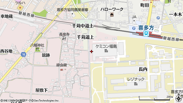 〒966-0850 福島県喜多方市下川原の地図