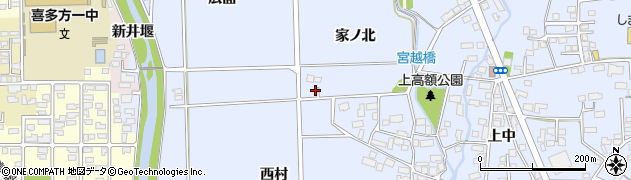 福島県喜多方市関柴町上高額家ノ北13周辺の地図