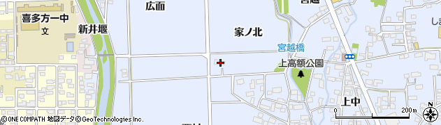 福島県喜多方市関柴町上高額家ノ北周辺の地図
