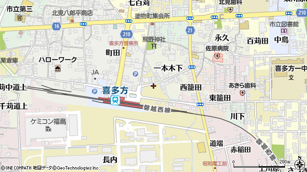 〒966-0845 福島県喜多方市長内の地図